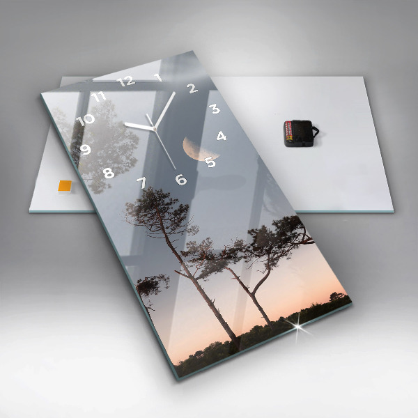 Téglalap alakú üvegóra Félhold és fák