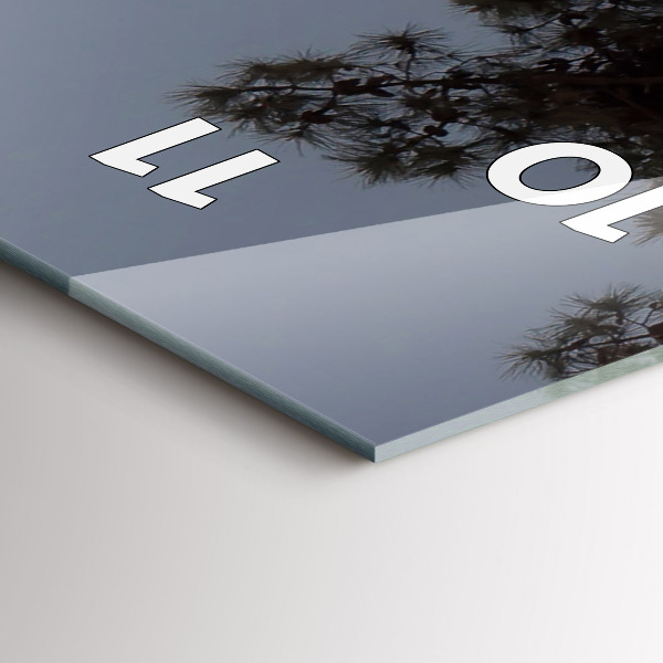 Téglalap alakú üvegóra Félhold és fák