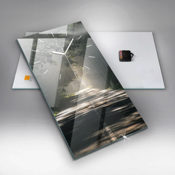 Téglalap alakú üvegóra Erdei út és a napfény csíkjai