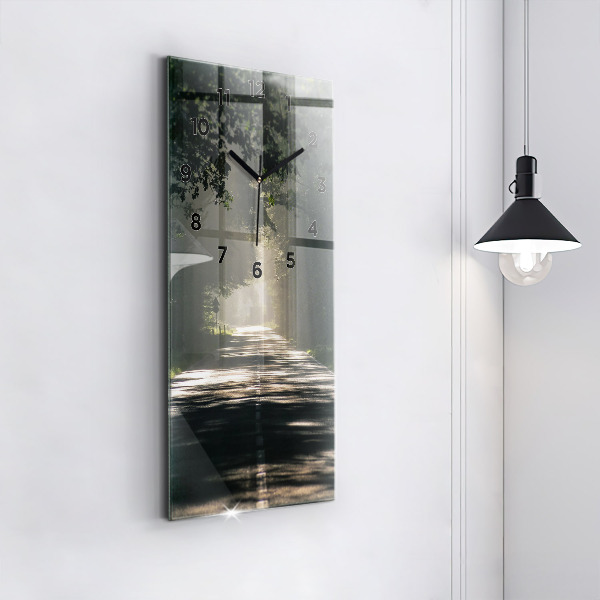 Téglalap alakú üvegóra Erdei út és a napfény csíkjai