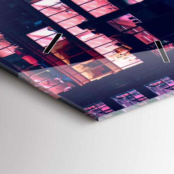 Téglalap alakú üvegóra Varsó éjszaka