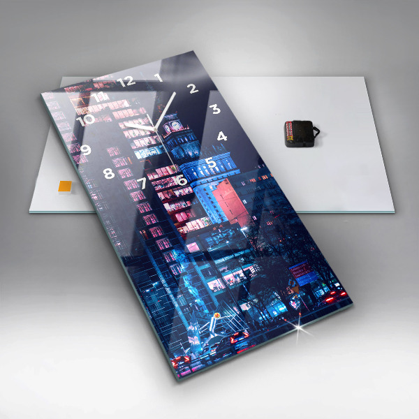 Téglalap alakú üvegóra Varsó éjszaka