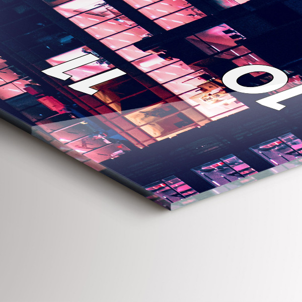 Téglalap alakú üvegóra Varsó éjszaka