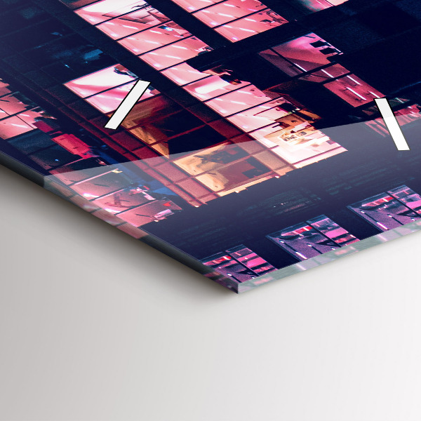 Téglalap alakú üvegóra Varsó éjszaka