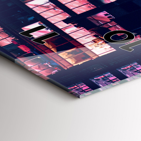 Téglalap alakú üvegóra Varsó éjszaka