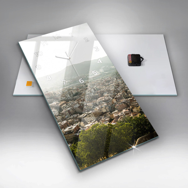 Téglalap alakú üvegóra Barcelona kilátás Montjuicra