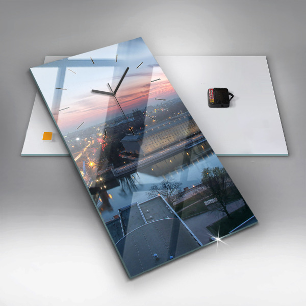 Téglalap alakú üvegóra Wroclaw egy drónból