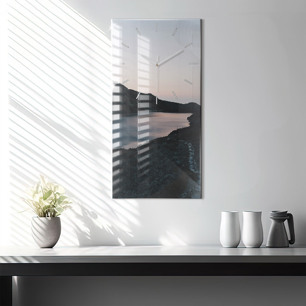 Téglalap alakú üvegóra Tó és hegyek