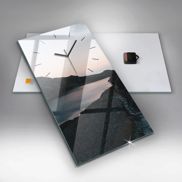 Téglalap alakú üvegóra Tó és hegyek