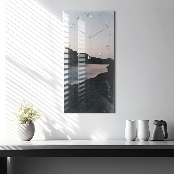 Téglalap alakú üvegóra Tó és hegyek