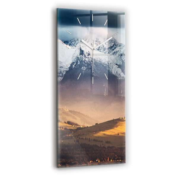 Téglalap alakú üvegóra Téli táj a Tátrában