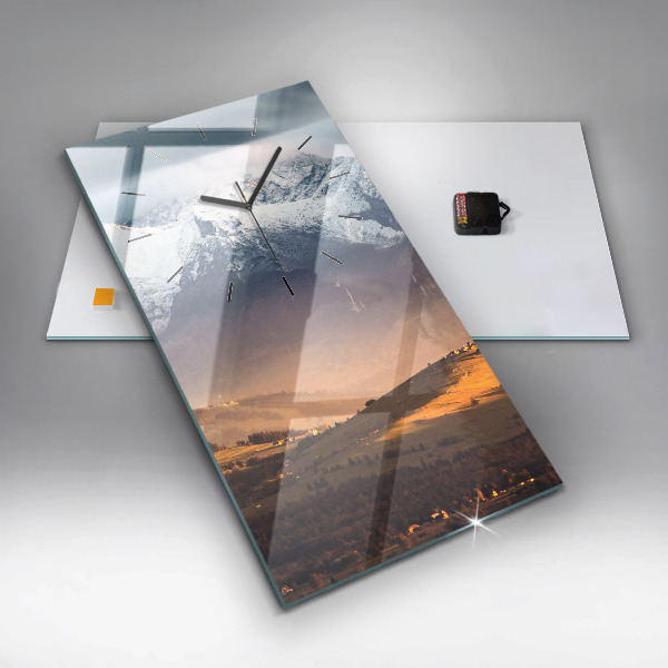 Téglalap alakú üvegóra Téli táj a Tátrában