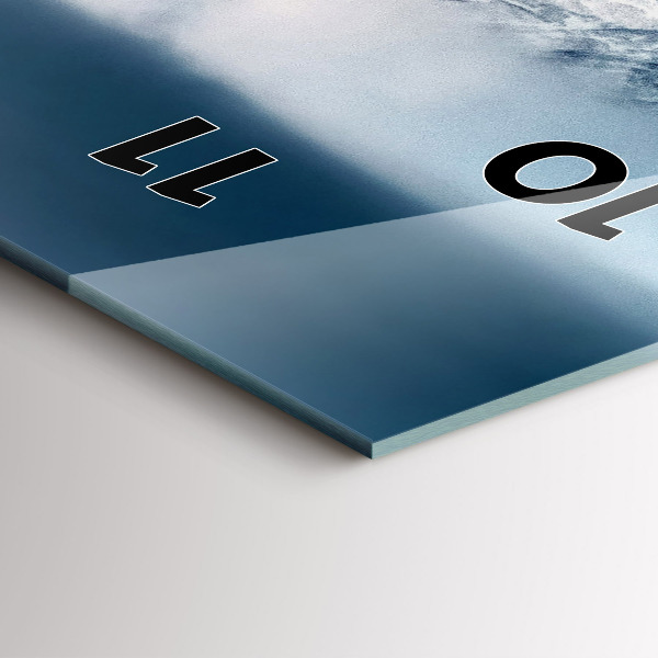 Téglalap alakú üvegóra Téli táj a Tátrában