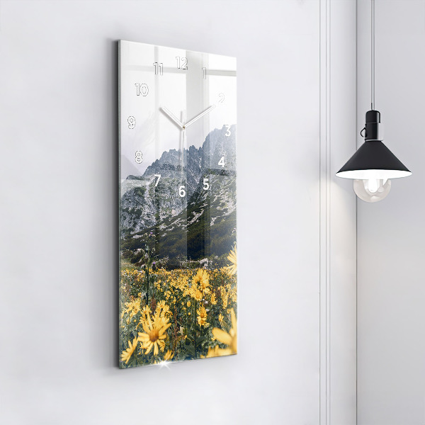 Téglalap alakú üvegóra Réti virágok a hegyekben