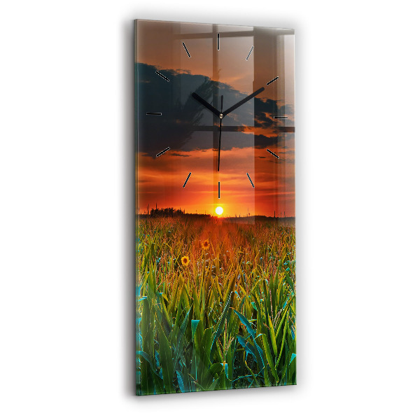 Téglalap alakú üvegóra Napraforgó a réten