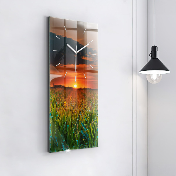 Téglalap alakú üvegóra Napraforgó a réten