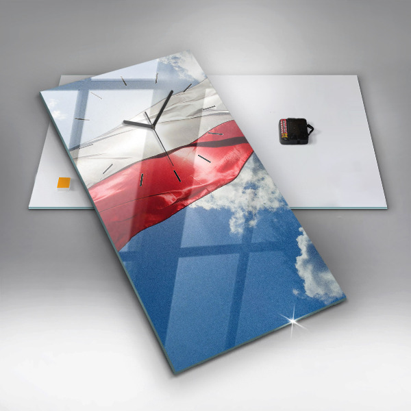 Téglalap alakú üvegóra A lengyel zászló az égen