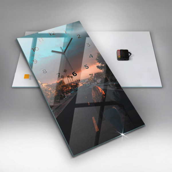 Téglalap alakú üvegóra Nő az úton