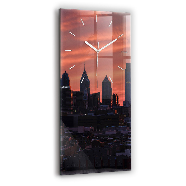 Téglalap alakú üvegóra Philadelphia város látképe