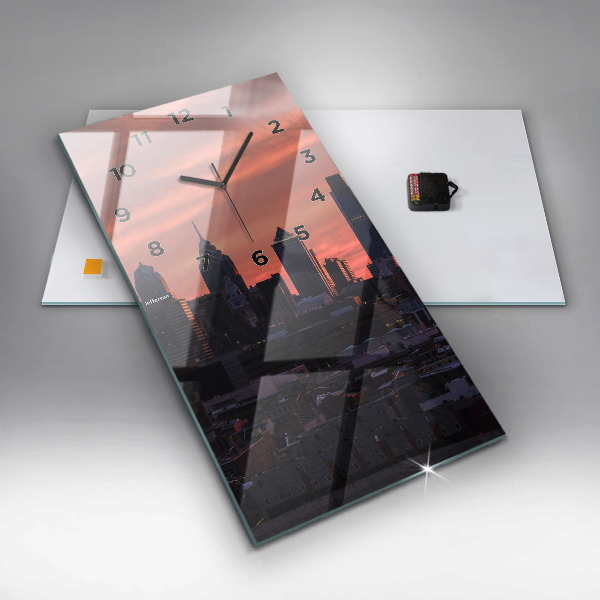 Téglalap alakú üvegóra Philadelphia város látképe