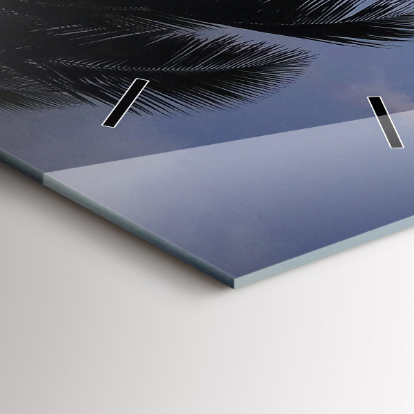 Téglalap alakú üvegóra Pálmafa és napkelte