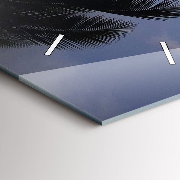 Téglalap alakú üvegóra Pálmafa és napkelte