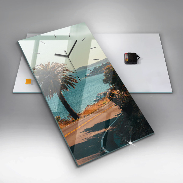 Téglalap alakú üvegóra Pálmafák Malibuban