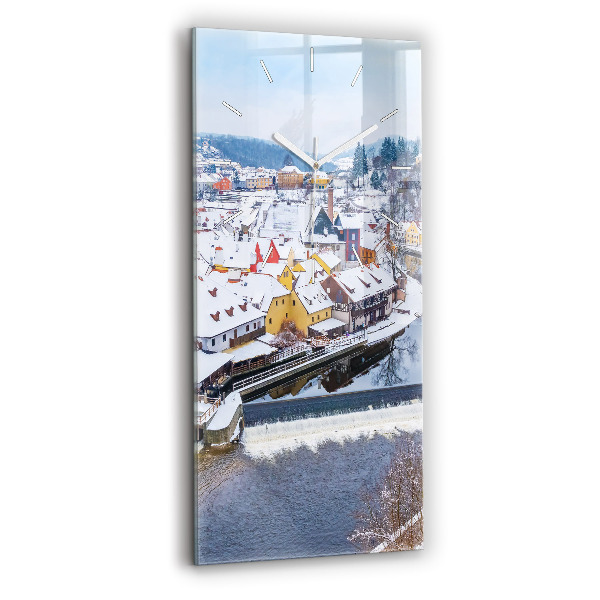 Téglalap alakú üvegóra Panoráma a városra télen