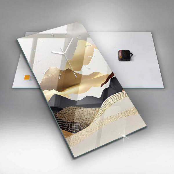 Téglalap alakú üvegóra Absztrakt arany hegyek