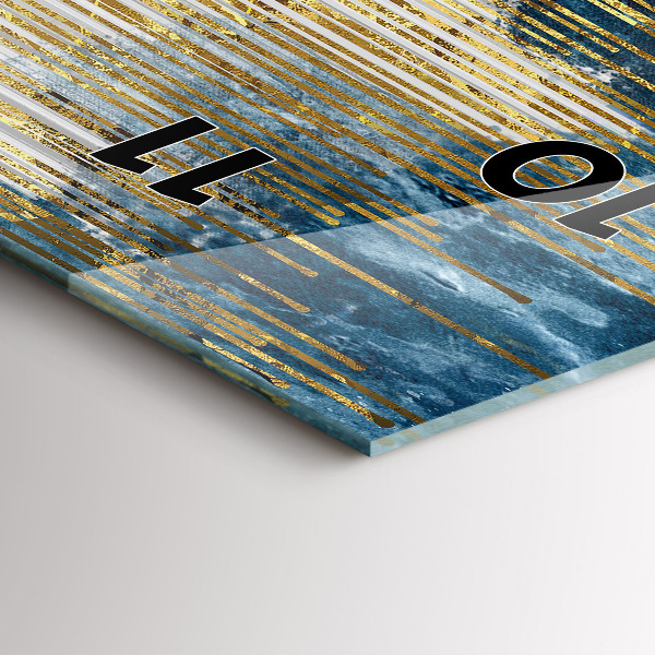 Téglalap alakú üvegóra Dekoratív minta és arany