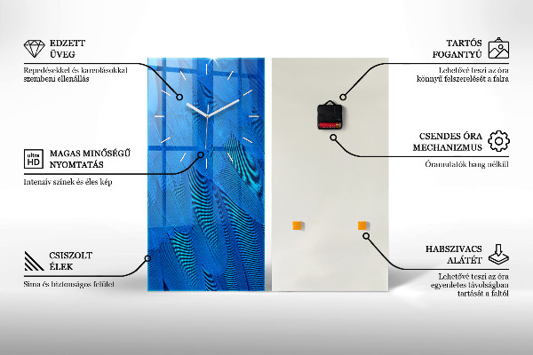 Téglalap alakú üvegóra 3D füst absztrakt