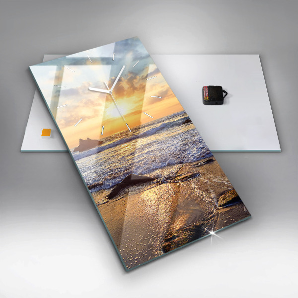 Téglalap alakú üvegóra Naplemente a tengerparton