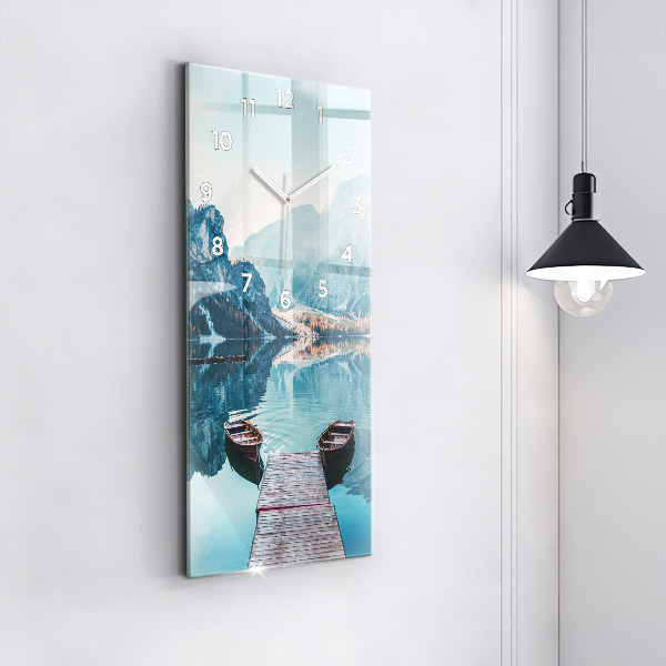 Téglalap alakú üvegóra Csónakok a tavon