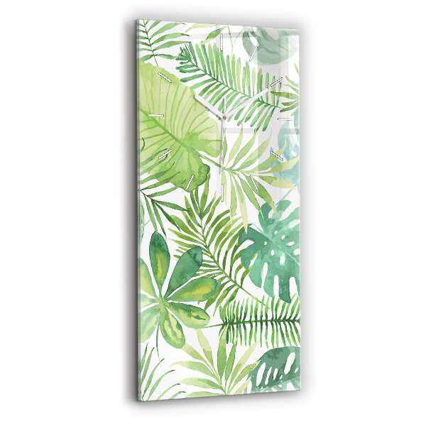 Téglalap alakú üvegóra Zöld levelek