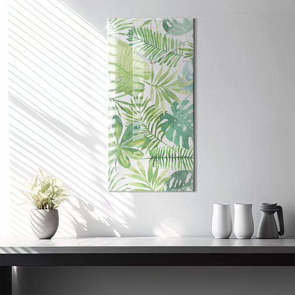 Téglalap alakú üvegóra Zöld levelek