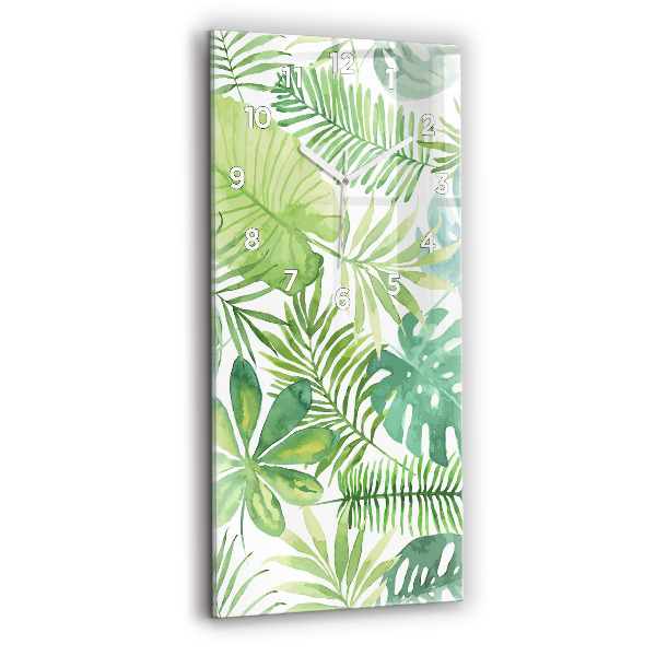 Téglalap alakú üvegóra Zöld levelek