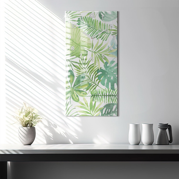 Téglalap alakú üvegóra Zöld levelek