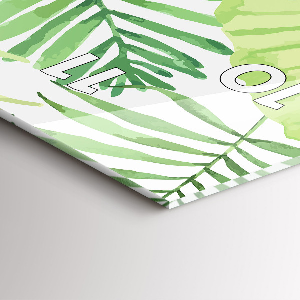 Téglalap alakú üvegóra Zöld levelek