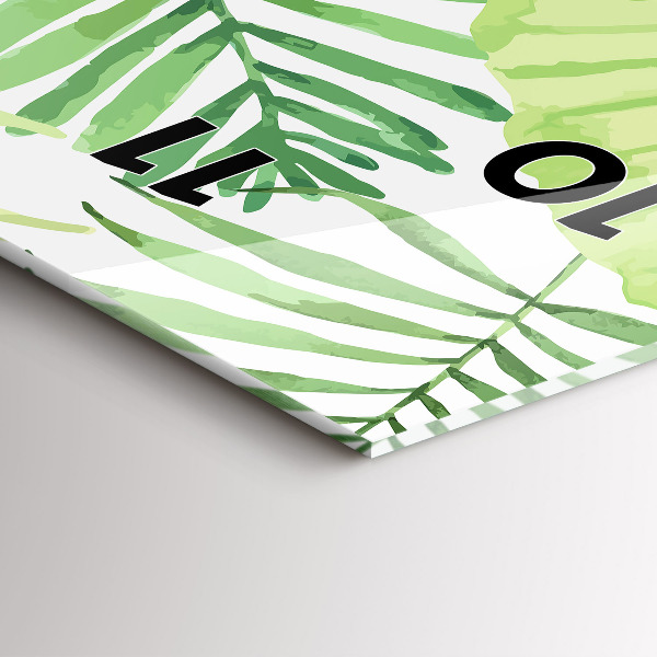 Téglalap alakú üvegóra Zöld levelek