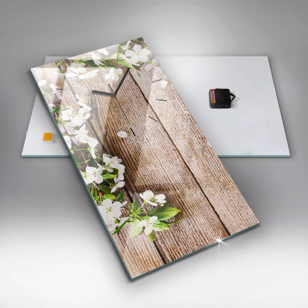 Téglalap alakú üvegóra Virágok a fán