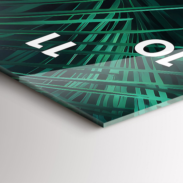 Téglalap alakú üvegóra Trópusi levelek