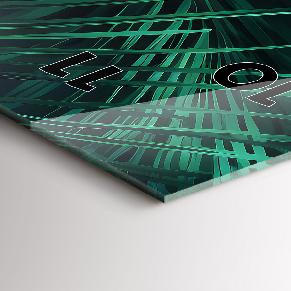 Téglalap alakú üvegóra Trópusi levelek