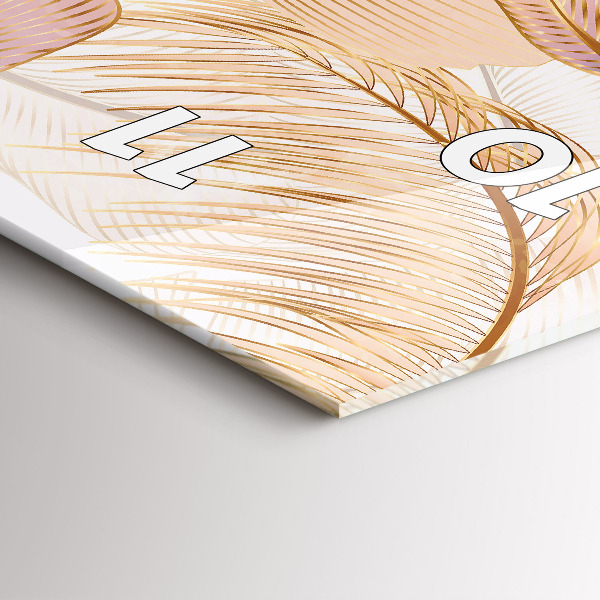 Téglalap alakú üvegóra Természet levél minta