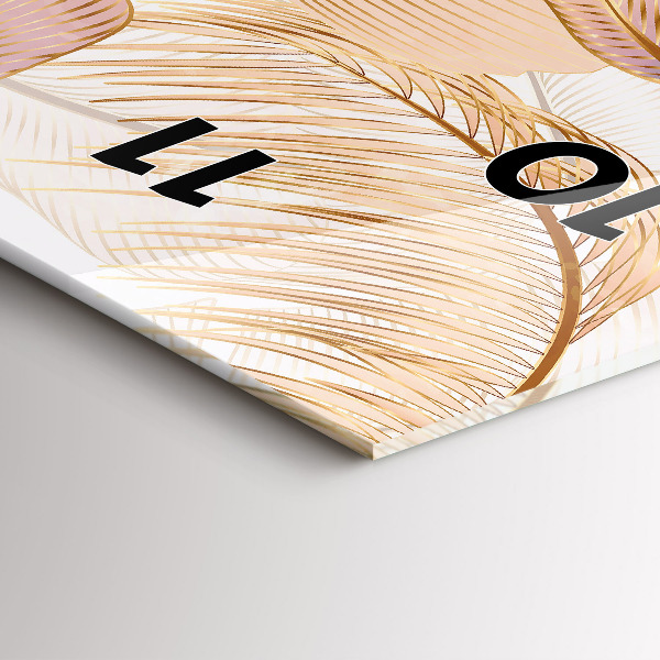 Téglalap alakú üvegóra Természet levél minta