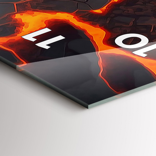 Téglalap alakú üvegóra Láva vulkán