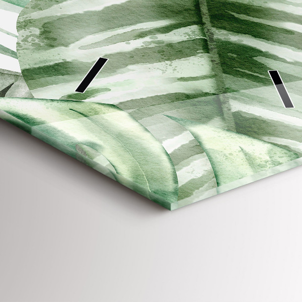 Téglalap alakú üvegóra Festett növényi levelek