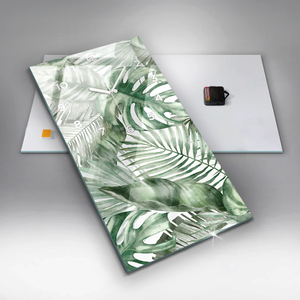 Téglalap alakú üvegóra Festett növényi levelek