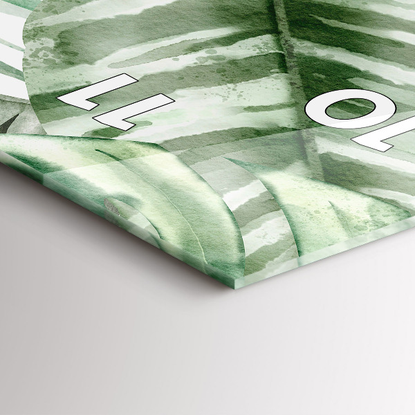 Téglalap alakú üvegóra Festett növényi levelek