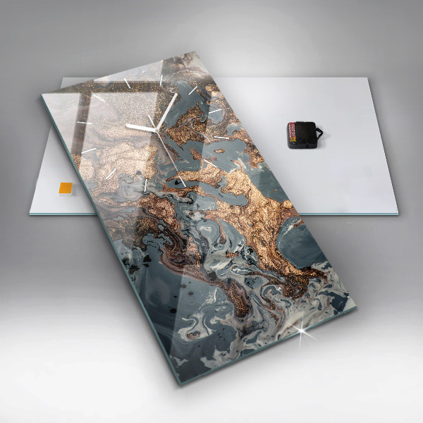 Téglalap alakú üvegóra Márvány arany absztrakt