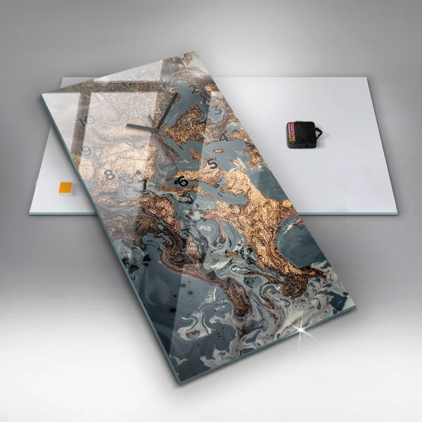 Téglalap alakú üvegóra Márvány arany absztrakt